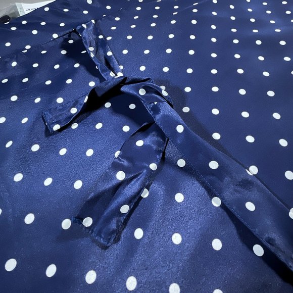 NWT Alfred Dunner Vest Navy with White Polkadots Size 14 - Picture 3 of 11